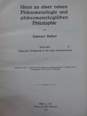 VIII 1369 1.1913: Allgemeine Einführung in die reine Phänomenologie (1913)