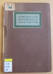 T 21 B 27 10 : Einführung in die Metaphysik 
 (1916)