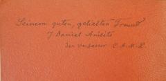 - (Anisits, Johann Daniel), Von Hand: Name, Widmung; 'Seinem guten, geliebten Freund
J. Daniel Anisits 
der Verfasser C. A. M. L. '. 