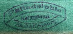 - (Philadelphia (Aschaffenburg?)), Stempel: Name, Ortsangabe; '"Philadelphia / […] / Aschaffenburg[?]'. 