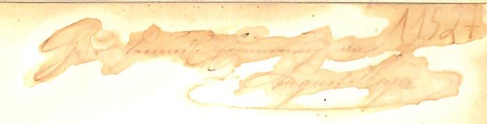 - (Meyer, August;unbekannt), Von Hand: Name, Widmung; 'Zur freundl. Erinnerung an August Meyer'. 