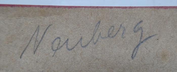 Kd 442 d: Elemente der physiologischen Chemie (1921);- (Neuberg, Carl), Von Hand: Name, Autogramm; 'Neuberg'. 