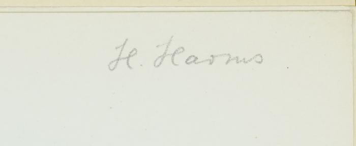 - (Hermann Harms), Von Hand: Name; 'H. Harms'. 