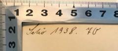 - (Schönemann, Friedrich), Von Hand: Name; 'Schö 1938, 70'.  (Prototyp)