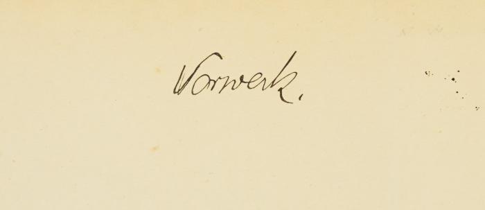 - (Vorwerk, Wilhelm), Von Hand: Name; 'Vorwerk'. 