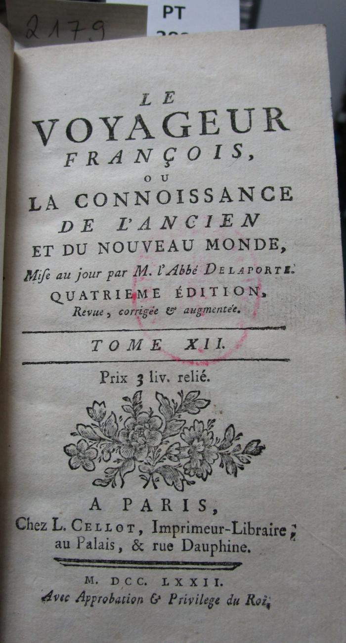  Le voyageur françois ou la connoissance de l'ancien et du nouveau monde : Tome XII (1772)