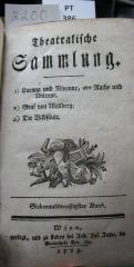  Theatralische Sammlung : 1) Cuenna und Vivonne, oder Rache und Untreue. 2) Graf von Wallberg. 3) Die Bildsäule. (1793)