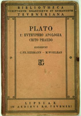 7/204 : Platonis Euthyphro Apologia Socratis Crito Phaedo. Post Carolum Fridericum Hermannum recognovit Martinus Wohlrab. (1914)