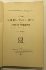 SK 700 D562+2 : Leçons sur les singularités des fonctions analytiques (1913)