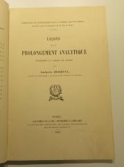 SK 700 Z88 : Leçons sur le prolongement analytique (1911)