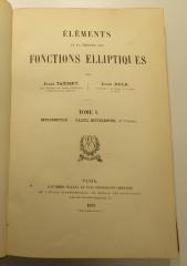 SK 700 T167-1 : Eléments de la théorie des fonctions elliptiques. 1, Introduction - Calcul différentiel (Ire partie) (1893)