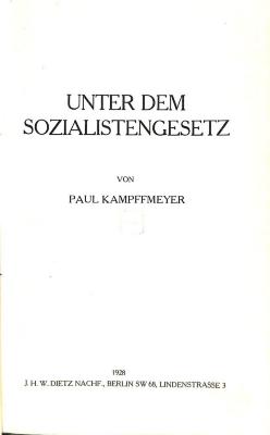 44/14043 2. Ex. : Unter dem Sozialistengesetz (1928)