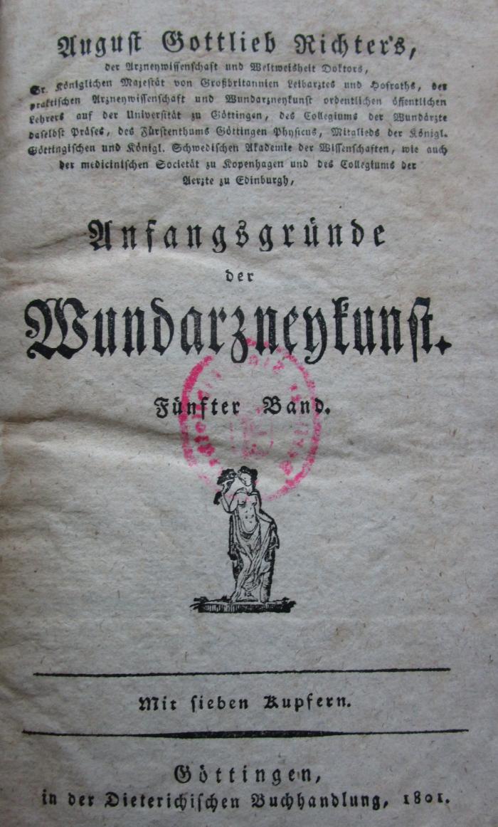 Anfangsgründe der Wundarzneykunst : Fünfter Band (1801)