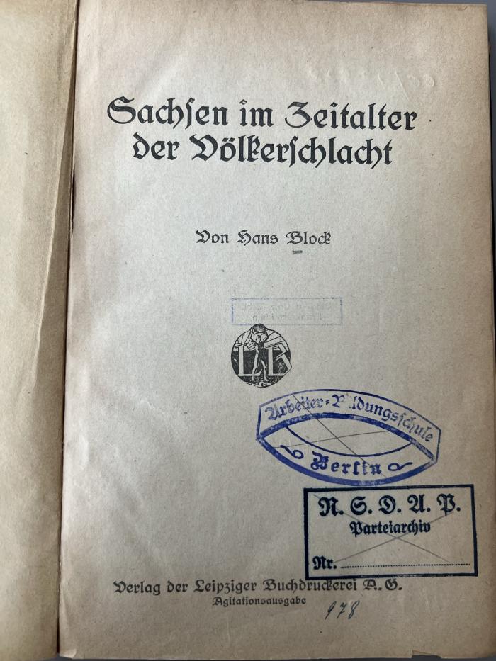 00/12828 : Sachsen im Zeitalter der Völkerschlacht (1913)