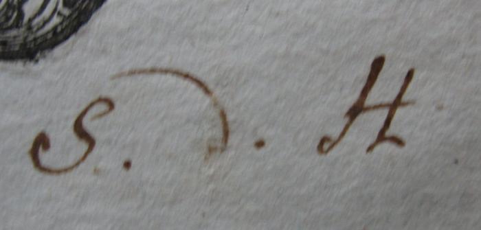  Oeuvres de Monsieur Destouches : Tome cinquième (1754);- (unbekannt), Von Hand: Initiale; 'S. d. H.'. 