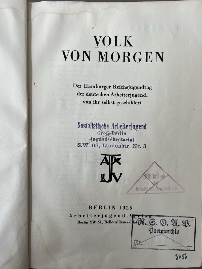 00/12914 : Volk von Morgen (1925)