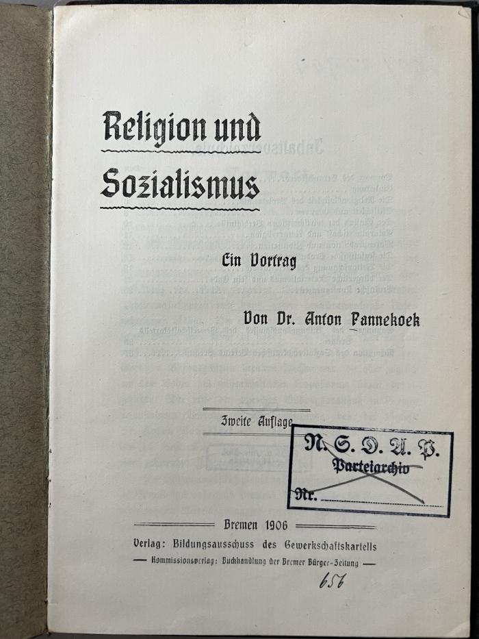 00/12904 : Religion und Sozialismus (1906)