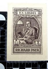 - (Iser, Richard), Etikett: Exlibris; 'EX LIBRIS / RICHARD ISER'. 