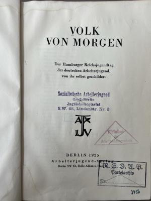 00/12914 : Volk von Morgen (1925)