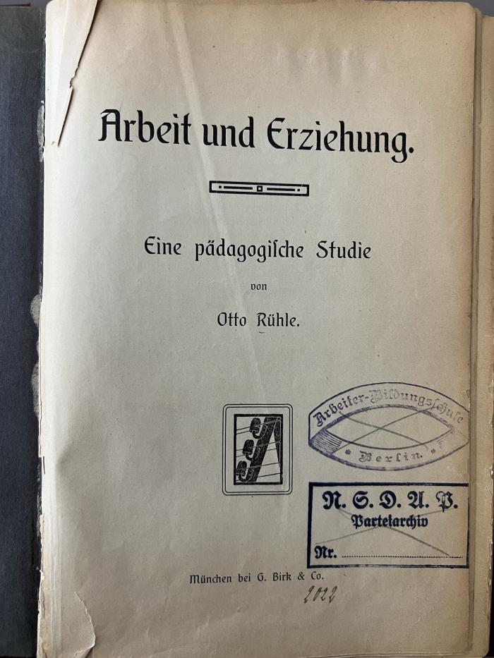 00/12902 : Arbeit und Erziehung (1904)
