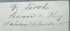 - (Troch, W.[?]), Von Hand: Name, Ortsangabe; 'W.[?] Troch[?], / Seesen a. Harz / Lauenthalerstr. 45'. 
