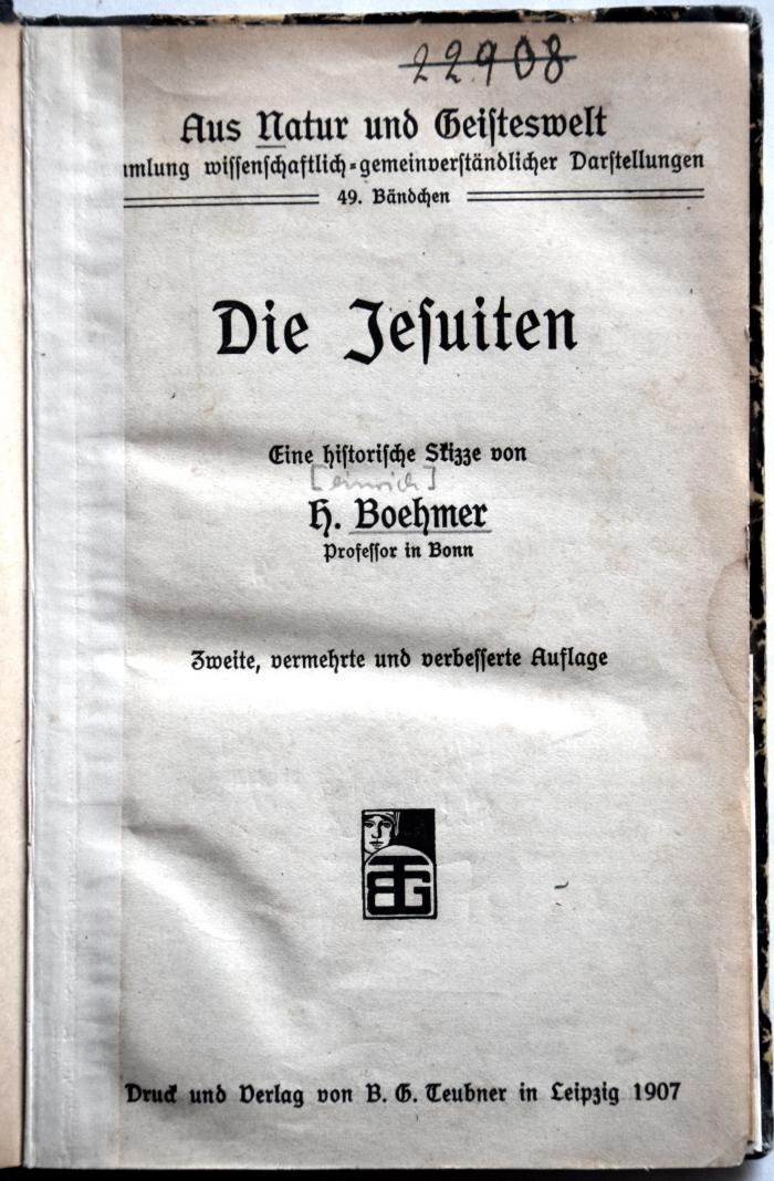 7/249 : Die Jesuiten. Eine historische Skizze. (1907)