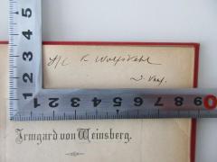 - (Wolfskehl, K.), Von Hand: Widmung; '(Herrn) K Wolfskehl v. Verf.'. 