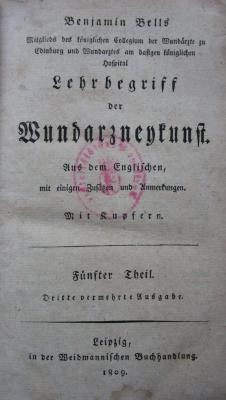  Lehrbegriff der Wundarzneykunst : Fünfter Theil (1809)