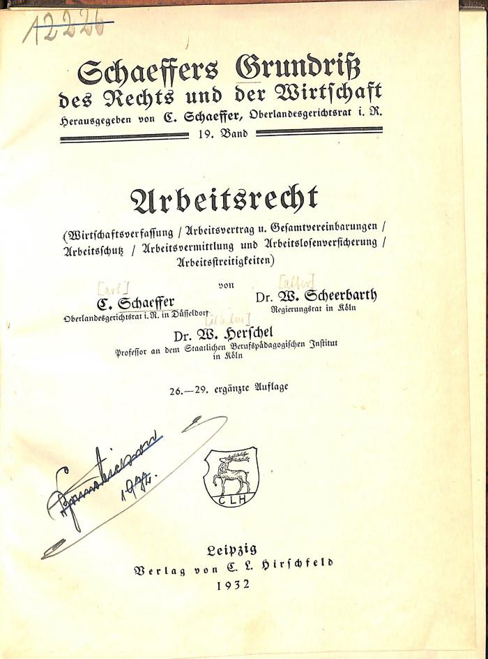 R 3547 : Arbeitsrecht. (1932)