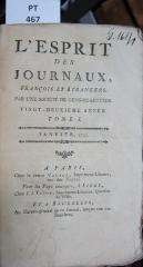  L' esprit des journaux, français et étrangers par une société de gens-de-lettres : Janvier 1793, Tome I (1793)