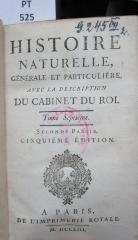  Histoire Naturelle, Générale Et Particuliére, Avec La Description Du Cabinet Du Roi : Tome Septième (1753)