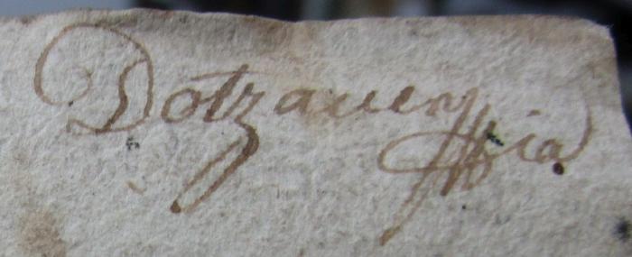  Anfangsgründe der Naturgeschichte (1791);- (Dotzauer, [?]), Von Hand: Autogramm, Name; 'Dotzauer [..]'. 