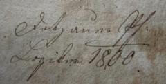 - (Dotzauer, [?]), Von Hand: Autogramm, Name, Berufsangabe/Titel/Branche, Ortsangabe, Datum; 'Dotzauer Pf:
Logi[...] 1800'. 