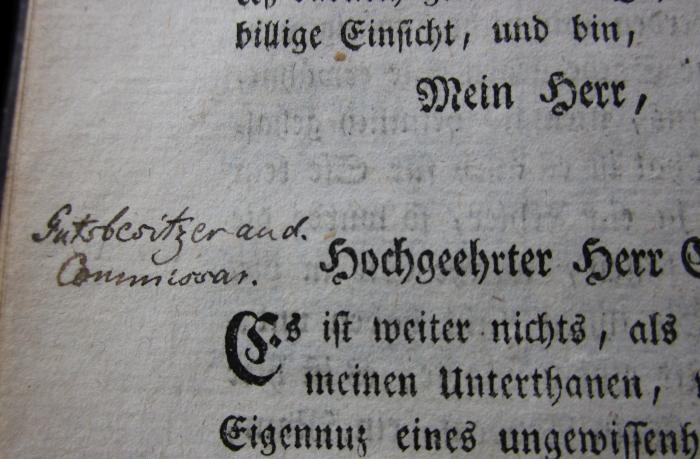 III 16384 3: Satiren : Dritter Theil (1788);- (unbekannt), Von Hand: Annotation. 