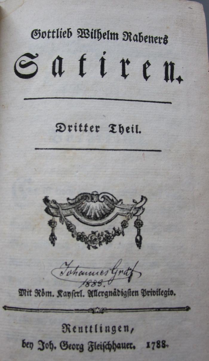 III 16384 3: Satiren : Dritter Theil (1788)