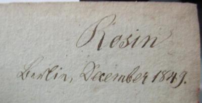  Strabonis Rerum geographicarum libri XVII : ad optimorum librorum fidem accurate ed. : Tomus III (1819);- (Rosin, David), Von Hand: Autogramm, Name, Ortsangabe, Datum; 'Rosin
Berlin, December 1849.'. 