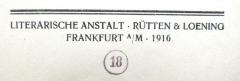 - (Deutsches Reich. Armeekorps (19)), Stempel: Zensurstempel; '18'. 