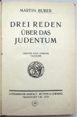 Gesch 829/39 : Drei Reden über das Judentum (1916)