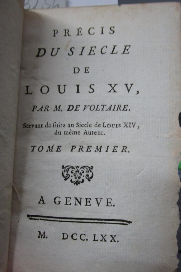  Précis du siècle de Louis XV : Tome premier (1770)
