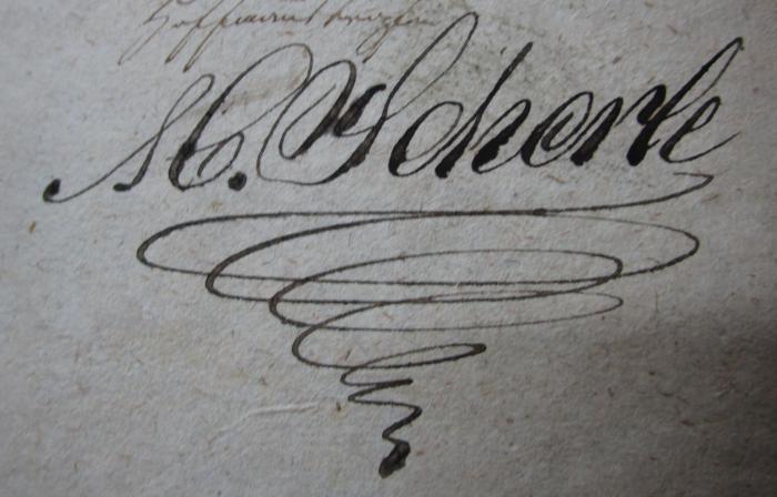  Albrechts von Haller Vorlesungen über die gerichtliche Arzneiwissenschaft. Zweiten Bandes zweiter Theil (1784);- (Scherle[?], M.), Von Hand: Name, Autogramm; 'H. Scherle'. 