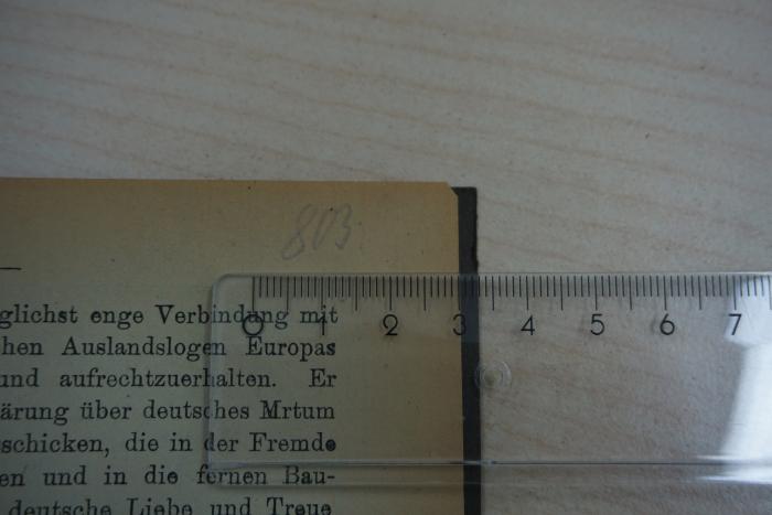 - (Grosse Landesloge der Freimaurer von Deutschland), Von Hand: Nummer; '803'. 