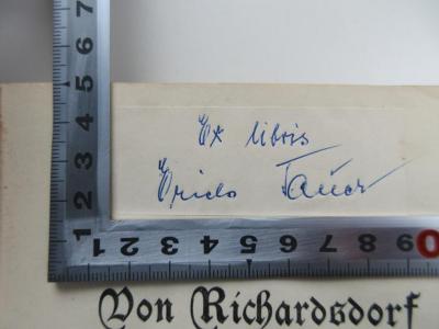 - (Tauer, Erich), Etikett: Exlibris; 'Ex libris Erich Tauer'.  (Prototyp)