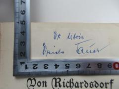 - (Tauer, Erich), Etikett: Exlibris; 'Ex libris Erich Tauer'.  (Prototyp)