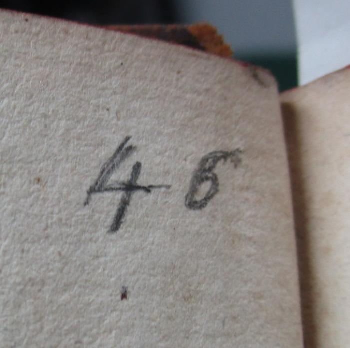  Oeuvres Du Philosophe De Sans-Souci : Tome Second  (1762);- (unbekannt), Von Hand: Nummer; '4 6'. 