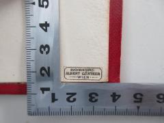 - (Buchbinderei Albert Günther), Etikett: Buchbinder; 'Buchbinderei Albert Günther Wien'.  (Prototyp)