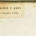 - (F. Savy), Etikett: Name, Ortsangabe; 'Librairie F. Savy 
20, rue Bonaüarte. Paris.'. 
