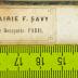 - (F. Savy), Etikett: Name, Ortsangabe; 'Librairie F. Savy 
20, rue Bonaüarte. Paris.'. 