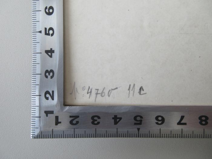 - (Goldschmid, Edgar), Von Hand: Signatur; 'No 4760 11c'. 