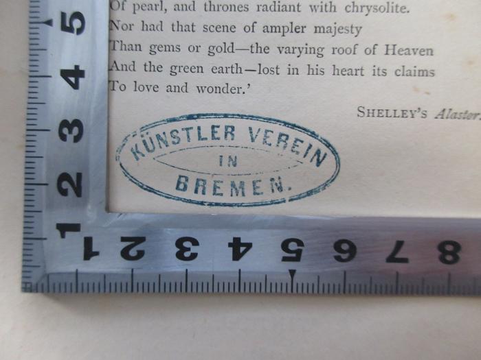 -, Stempel: Name; 'Künstler Verein in Bremen' (Prototyp)