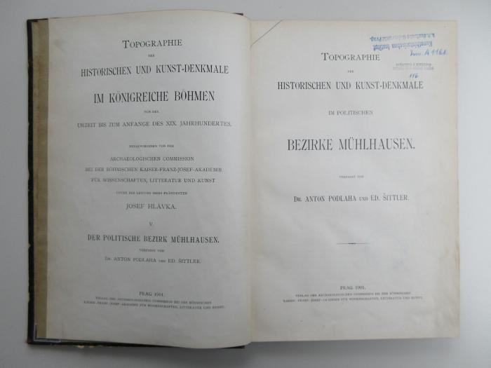 ausgesondert : Topographie der Historischen und Kunst-Denkmale im Politischen Bezirk Mühlhausen. (1901)